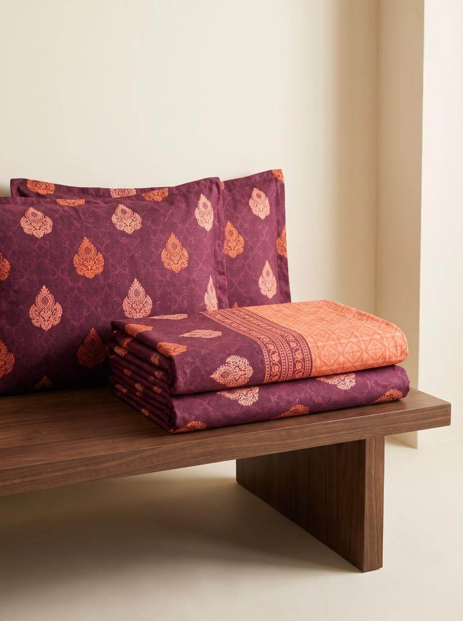 Aangan Heritage Maroon Bedsheet