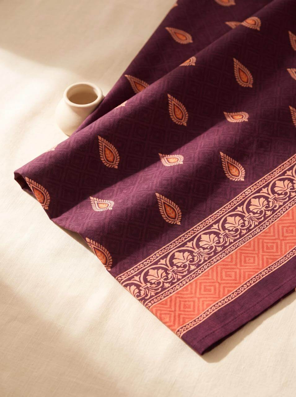 Aangan Heritage Maroon Bedsheet